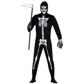 Fantasia de esqueleto para homens com capuz