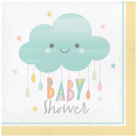 16 Guardanapos Nuvens Baby Shower 33 cm