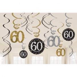 12 Decorativos Pendentes 60 anos Elegant