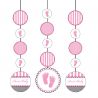 3 Decoraciones Colgantes Sweet Baby Feet Pink