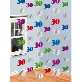 6 Decorativos de Pendurar 30 anos 210 cm