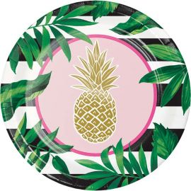 8 Platos Pineapple Wedding 26 cm