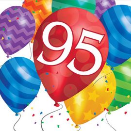 16 Servilletas Balloon Blast 95 Cumpleaños