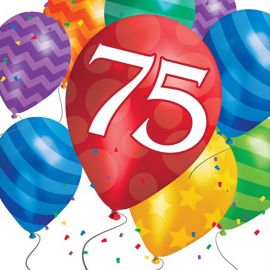 16 Servilletas Balloon Blast 75 Cumpleaños