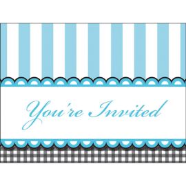 8 Invitaciones Sweet Baby Feet Blue