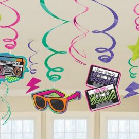 12 Decorativos Pendentes Anos 80's forma Espiral