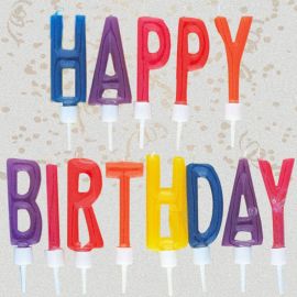 Velas Mágicas con Letras Happy Birthday