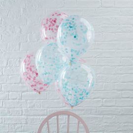 5 Balões com Confete 30 cm