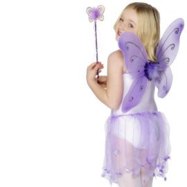 Halas de Mariposa Lila con Varita para Niña