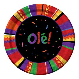 8 Pratos Festa Mejicana 18 cm