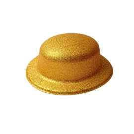 Chapéu metálico com glitter redondo