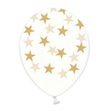 6 Globos Estrella Transparentes