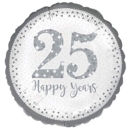 Balão Bodas de Prata Foil 46 cm