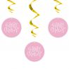 3 Decorativos Pendentes Baby Shower Menina