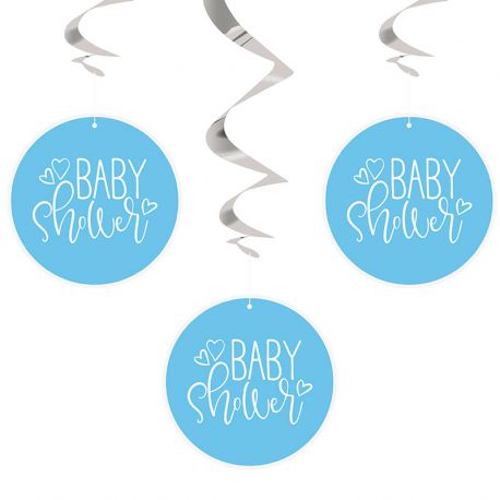 3 Decorativos Pendentes Baby Shower Menino