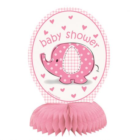 4 Minis Centros de Mesa Baby Shower Elefante Menina