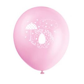 8 Balões Baby Shower Elefante Menina 30 cm