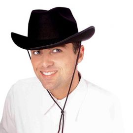 Chapéu de cowboy preto para adultos