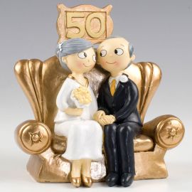 Figura para bolo de casamento de ouro