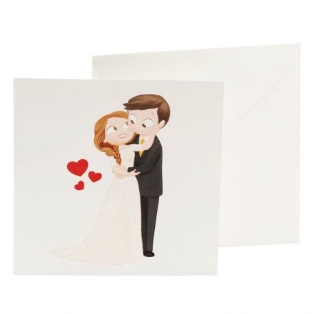 25 Convites para Casamentos Noivos Carícias com Envelope