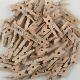 100 pinças de madeira 2,5 cm
