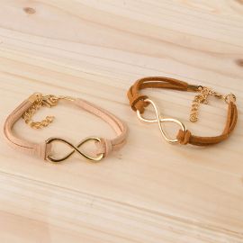 4 pulseiras de couro Infinite Symbol Colors