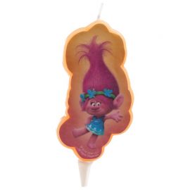 12 Velas 2D Trolls 7,5 cm