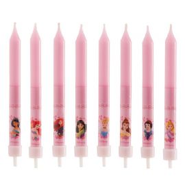 8 Velas forma Palillo de Princesas 9 cm