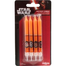 8 Velas forma Palito Star Wars 9 cm