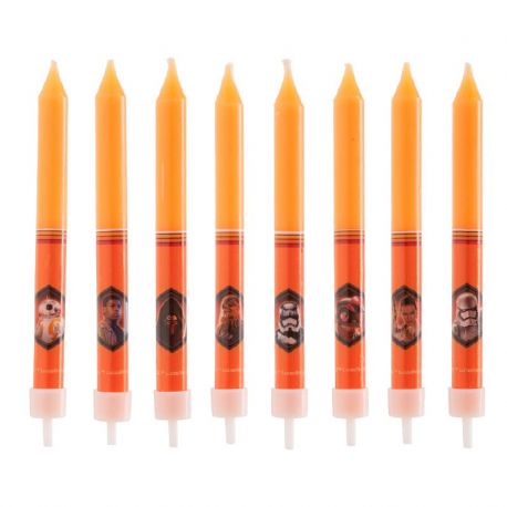 8 Velas forma Palillo Star Wars 9 cm