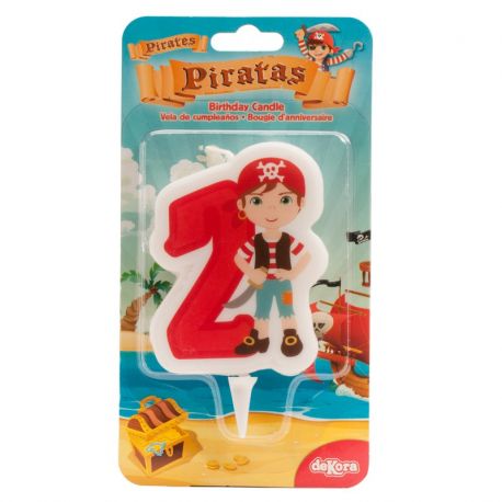 12 Velas de Piratas Nº2 de 7 cm 2D