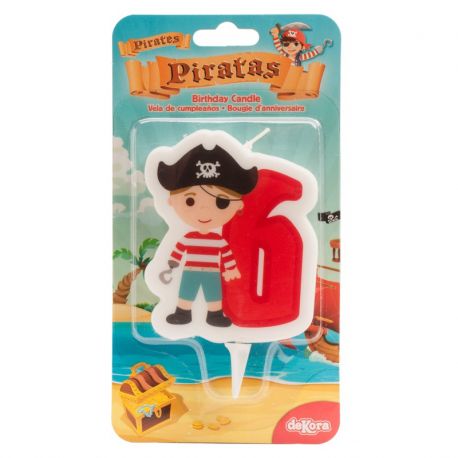 12 Velas de Piratas Nº6 de 7 cm 2D