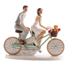 Bonecos de Casamento em Bicicleta 18x15 cm