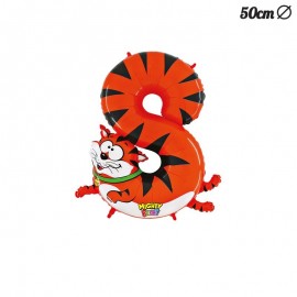 Balão Tigre Número 8 Foil 50 cm