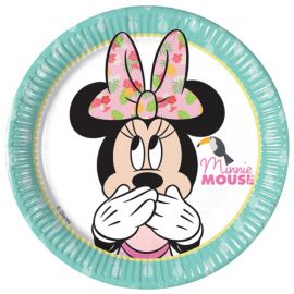 8 pratos tropicais de Minnie 20 cm