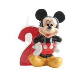 8 Velas Nº 2 Mickey Mouse 6,5 cm