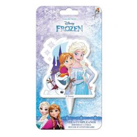 12 Velas Forma Elsa, Anna y Olaf 2D
