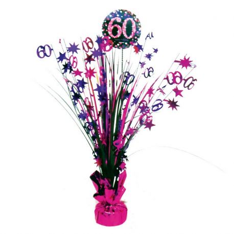 Centro elegante rosa 60 anos 33 cm