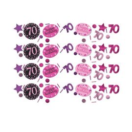Celebração Rosa Elegante de Confeti 70 anos