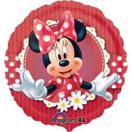 Balão Minnie Mouse Vermelho de Papel Redondo