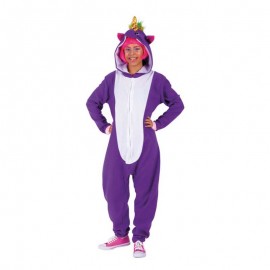 Costume Kigurumi Violet Unicorn para adulto