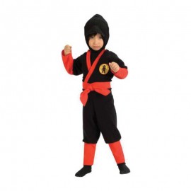 Traje de figurino ninja vermelho