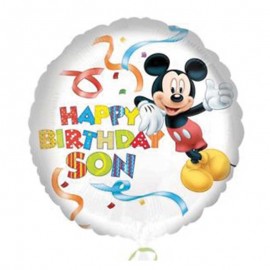 Balão Mickey Mouse Happy Birthday Son