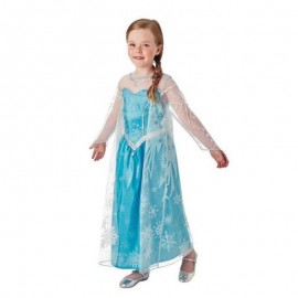 Traje Elsa de Frozen com uma longa camada infantil