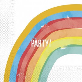 20 guardanapos de festa de arco -íris de 33cm