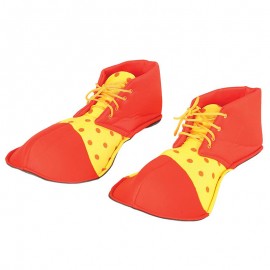 Sapatos de palhaço amarelo e vermelho 36 cm