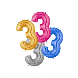 Balão Número 3 Foil 102 cm