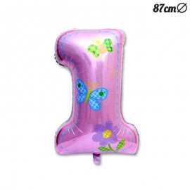 Balão Primeiro Ano Menina Foil 87 cm