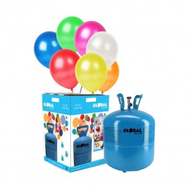 Garrafa de Hélio Pequena com 30 Balões Metalizados