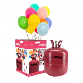 Botella de Helio Grande con 50 Globos Pastel